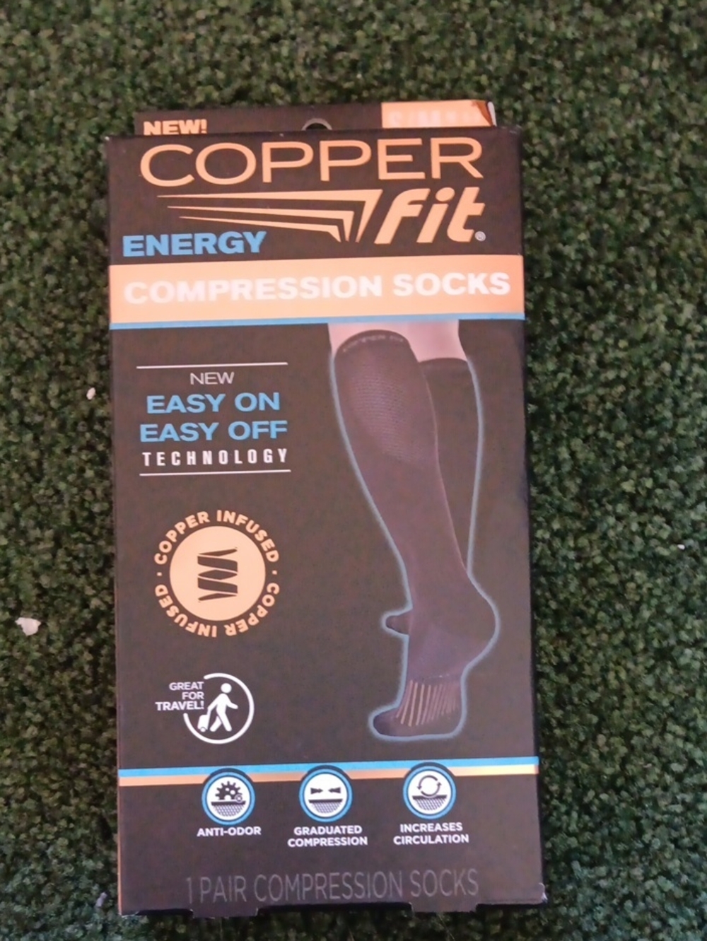 Copper Fit Energy Compression Socks Size S Mens 6-9 Womens 7-10.